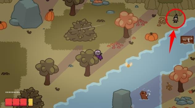 Vampy's Big Day Level 4 Gnome 1 location near Glurk after crossing the river