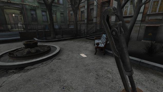 You Are Empty Absolute Edition Note 18 next to a bench after passing through the basement